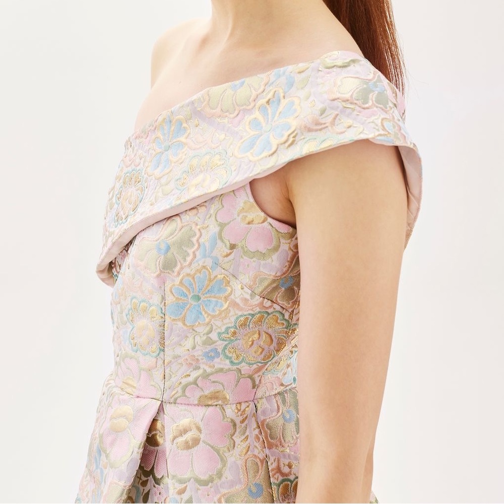 🌼 Topshop One Shoulder Jacquard Prom Dress 🌼 - Picture 3 of 4
